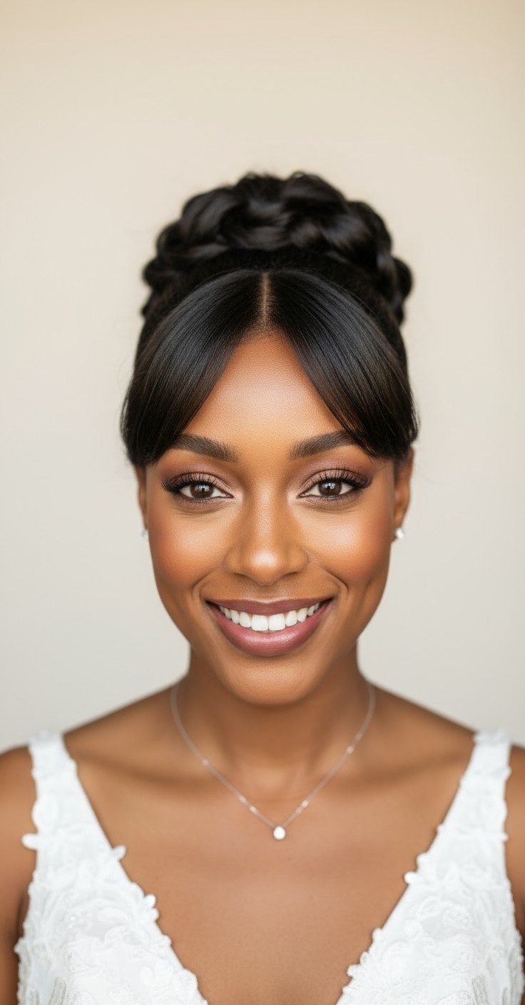 After Updo With Bangs Wedding